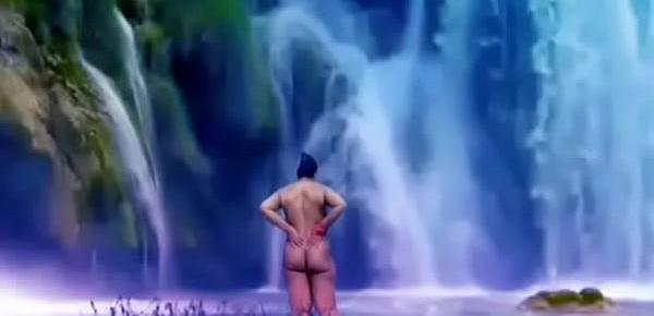  Desi publicly nude in front of water fall.